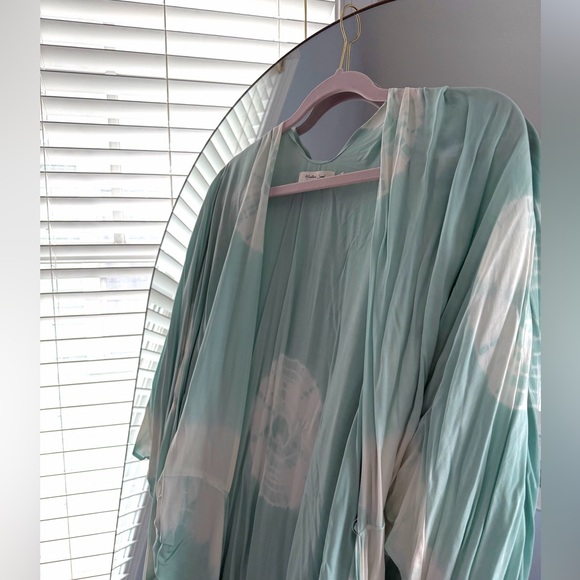 Aqua Tie-Dye Kimono - Picture 3 of 5
